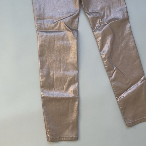 Guess Women’s 1981 High Rise Skinny Jeans Foil Gold Metallic Size 28 - Picture 6 of 8